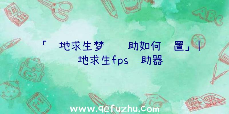 「绝地求生梦魇辅助如何设置」|绝地求生fps辅助器